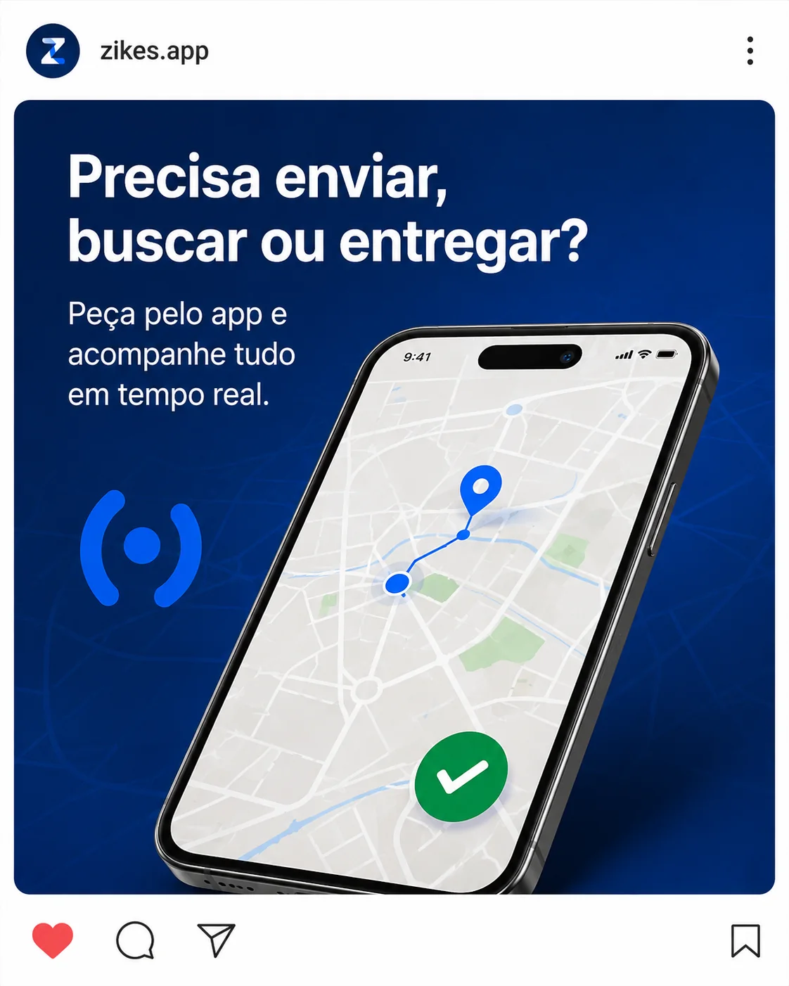 Cliente usando o app Zikes para pedir entrega em tempo real
