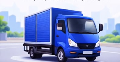 Caminhão azul para mudanças pela ZIKES