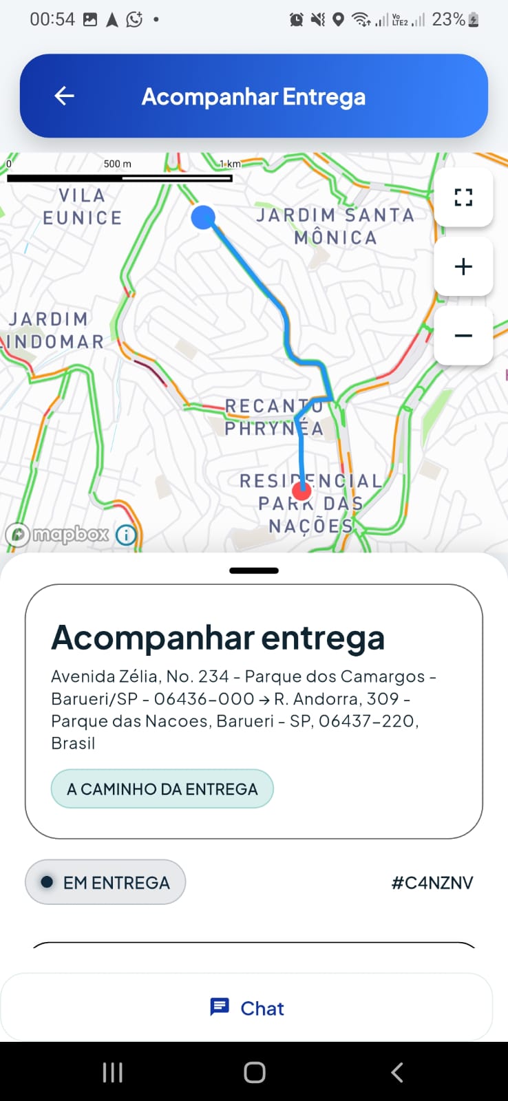 Tela de movimentações da carteira do app Zikes Driver